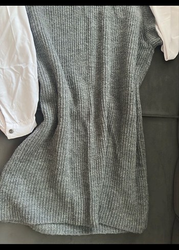 Gri Triko Midi Kadın kazak - Görsel 4