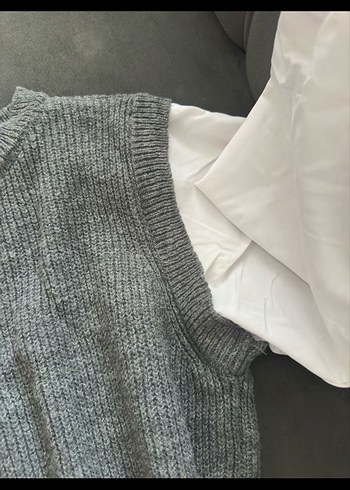 Gri Triko Midi Kadın kazak - Görsel 3