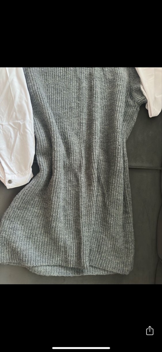 Gri Triko Midi Kadın kazak - Görsel 4