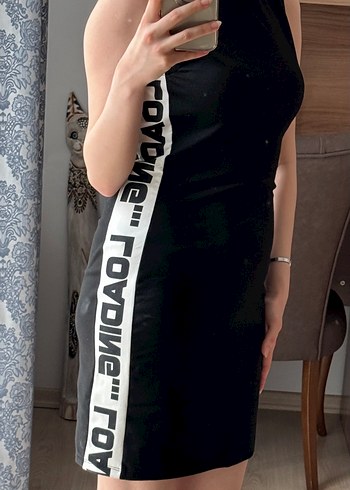 Siyah Yüksek Yakalı Kalem Elbise - Görsel 2