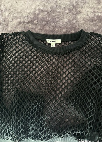 Siyah Fileli Dantel Detaylı Kadın Bluz - Görsel 2