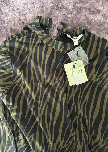 Zebra Desenli Uzun Bohem Elbise - Görsel 3