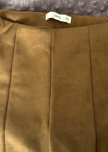 Kahverengi Kadın Süet Dar Paça Pantolon - Görsel 2