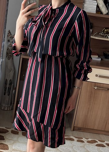 Çizgili Kadın Elbise - Görsel 2