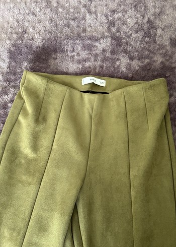 Bej Kadın Süet Dar Kesim Midi Pantolon - Görsel 2