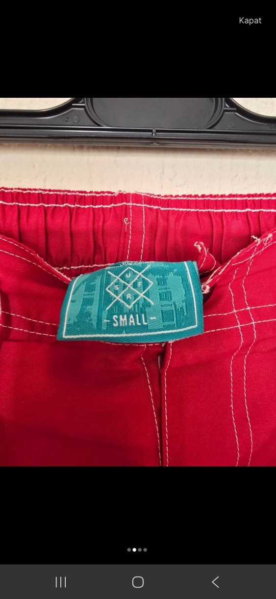 Kırmızı Erkek Kısa Bol Kesim Mayo Şort - Görsel 2