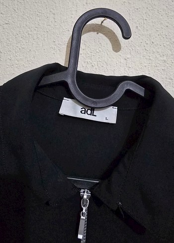 Siyah Fermuarlı Kadın Midi Gömlek - Görsel 2