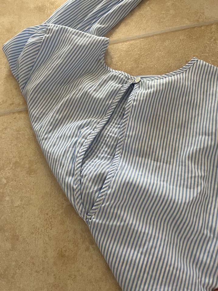 Nakışlı Mavi Mini Gömlek - Görsel 3