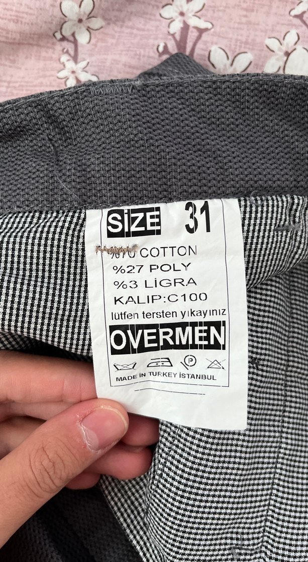 Gri Regular Fit Kemerli Erkek Pantolon - Görsel 2