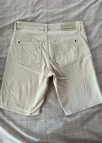 Bej Keten Erkek Şort - Günlük Rahat Kesim - Görsel 3