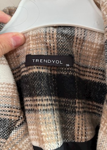 Düğmeli Kahverengi Ekose Kadın Blazer - Görsel 2