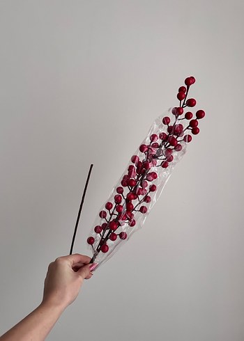 Kırmızı Yapay Kokina Dalı - Görsel 2