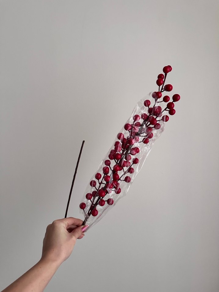 Kırmızı Yapay Kokina Dalı - Görsel 2