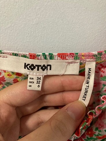 s Beden Koton Çiçekli Elbise
