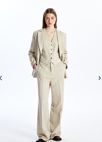 Bej Çizgili Pantolon  - Görsel 6