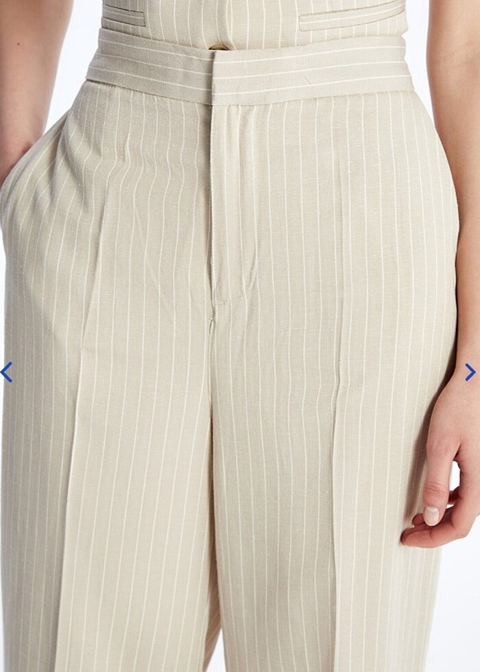 Bej Çizgili Pantolon  - Görsel 3