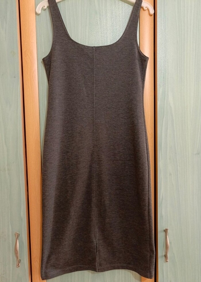 Füme Askılı Kısa Elbise  - Görsel 2