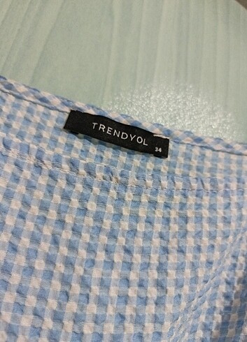 Mavi Kareli Kısa Elbise  - Görsel 6