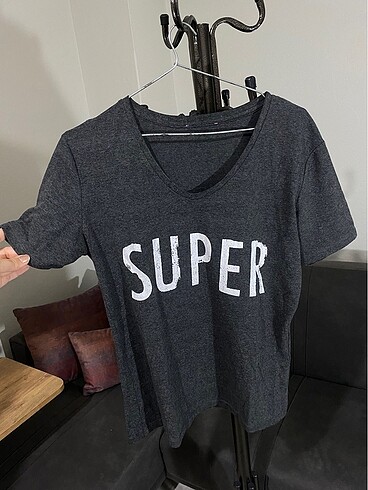 Gri süper tişört