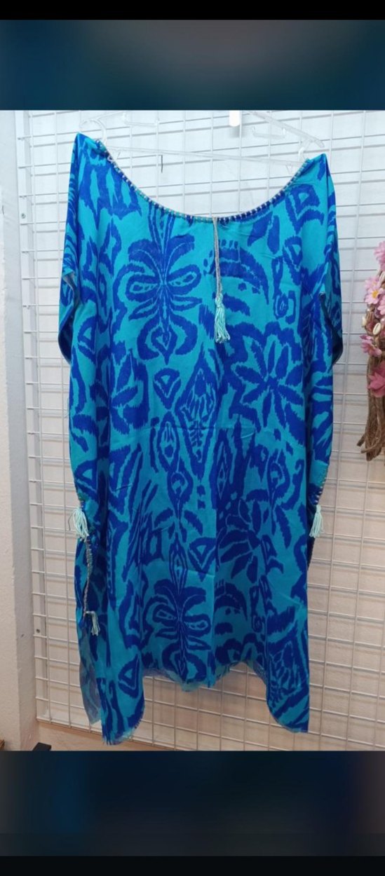 Püsküllü Bohem Kısa Kollu Kadın Tunik - Görsel 4