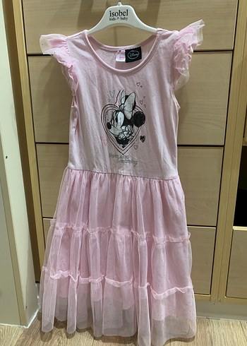 Kız Çocuk Pembe Fırfırlı Elbise