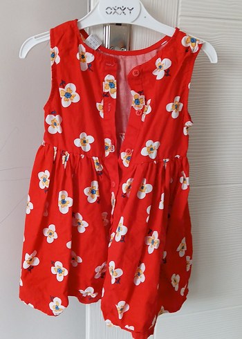 Kolsuz Kız Çocuk Çiçekli Elbise - Görsel 2