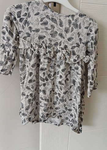 Düğmeli V Yakalı Hamile Keten Bluz - Görsel 2