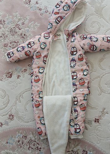 Renkli Baskılı Kürklü Bebek Tulumu - Görsel 3