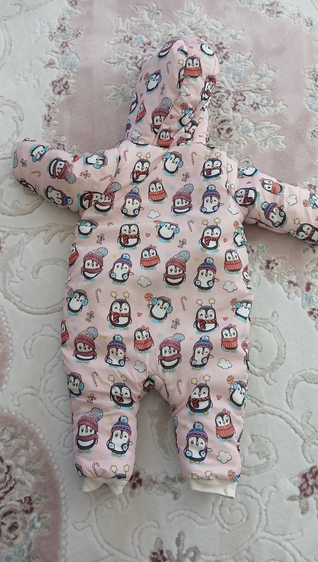 Renkli Baskılı Kürklü Bebek Tulumu - Görsel 2