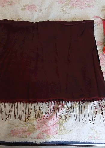 Bordo Kadın Bohem Tarzı Şal - Görsel 2