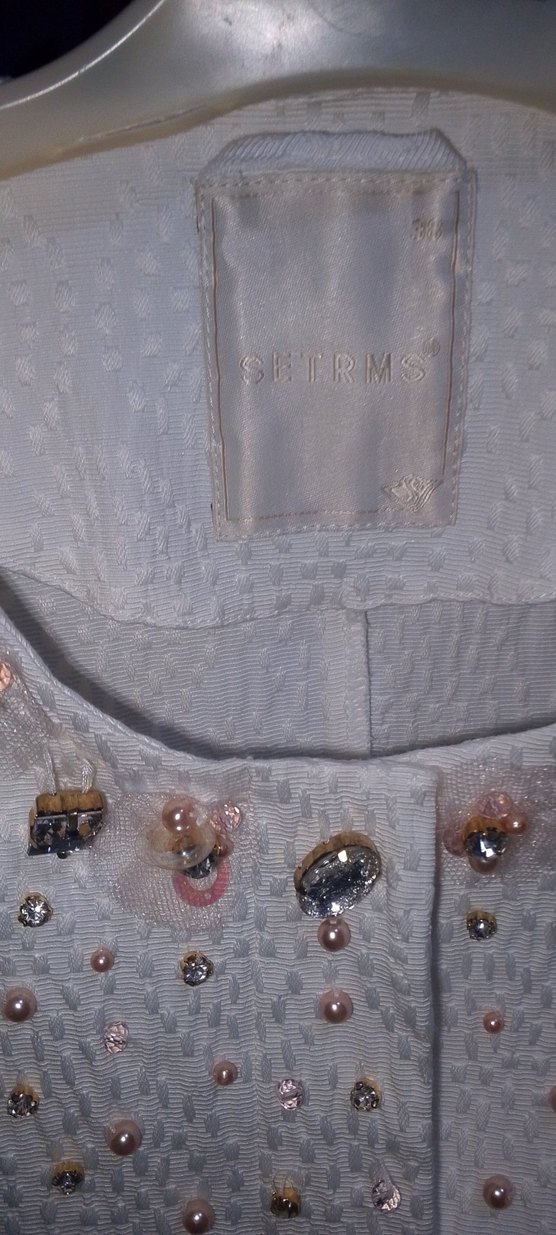 Beyaz Nakışlı Uzun Kollu Kadın Sabahlık - Görsel 3