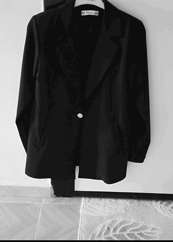 Uzun Kollu Siyah Kadın Blazer Ceket