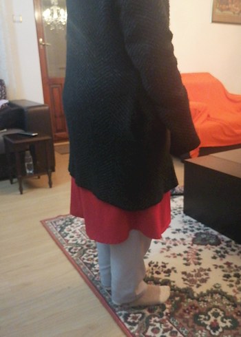 Gri Örgü Triko Hamile Kaban - Görsel 2