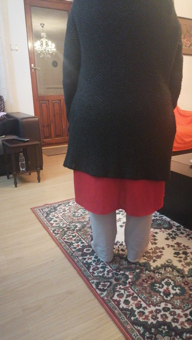 Gri Örgü Triko Hamile Kaban - Görsel 3