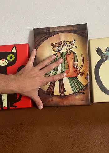 Kedi Temalı Dekoratif Tablo Seti - Görsel 3