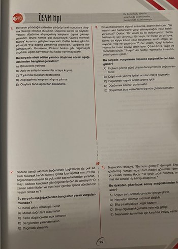  TYT Felsefe Soru Bankası 1. Oturum