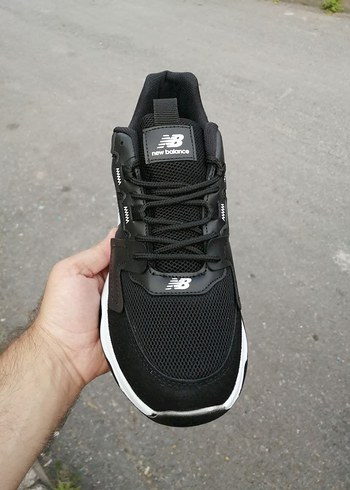44 Beden Siyah Gri Erkek Spor Ayakkabı Elastik Detaylı