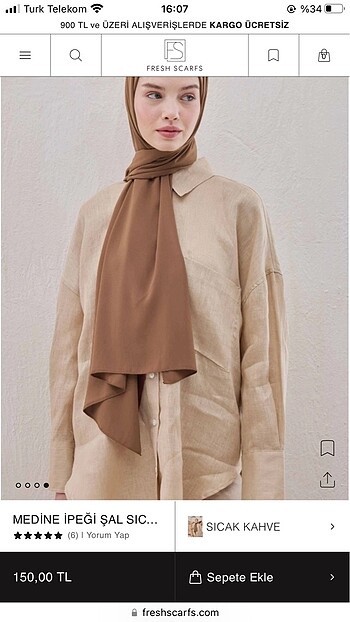 Freshscarfs medine ipeği şal