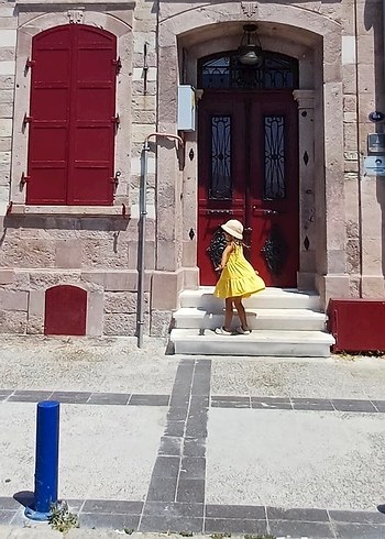 Kız Çocuk Sarı Kolsuz  Elbise - Görsel 2