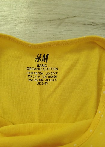H&M Kız Çocuk Sarı Kolsuz Elbise