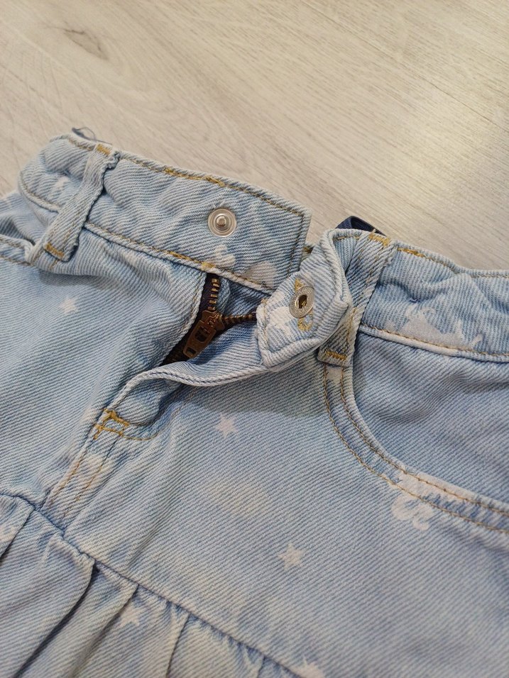 Kız Çocuk Mavi Denim Fırfırlı Etek - Görsel 2