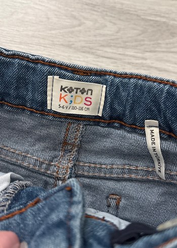 Koyu Mavi Kız Denim Mini Etek - Görsel 4