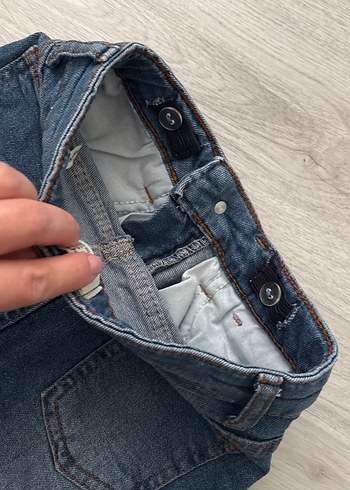 Koyu Mavi Kız Denim Mini Etek - Görsel 3