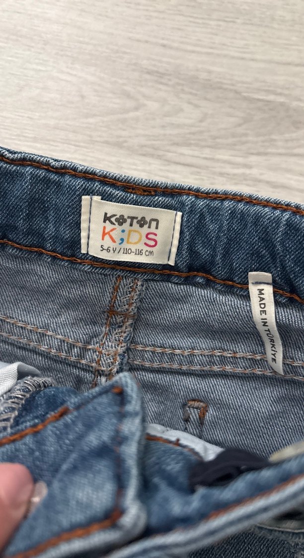 Koyu Mavi Kız Denim Mini Etek - Görsel 4
