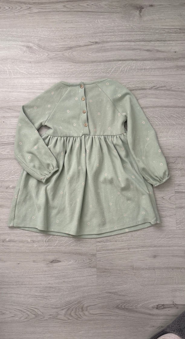 Kız Çocuk yeşil Uzun Kollu Elbise - Görsel 3