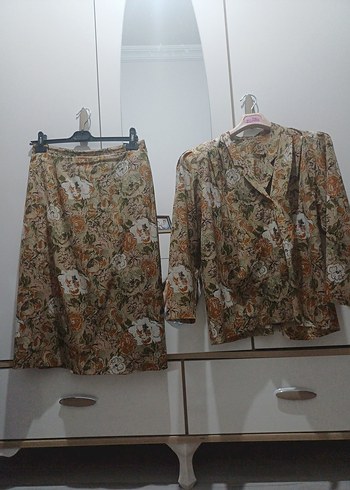 Diğer Bej Vintage Bohem Uzun Kollu Takım