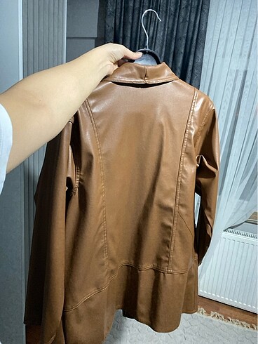 m Beden kahverengi Renk Deri blazer ceket