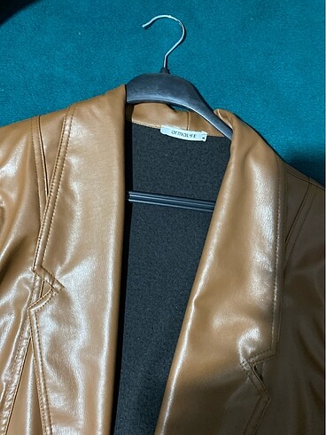 m Beden Deri blazer ceket