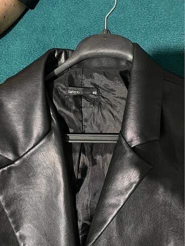 40 Beden siyah Renk Deri blazer ceket