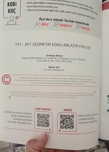Beden Limit Kurumsal TYT-AYT Geometri Konu Anlatım Föyleri